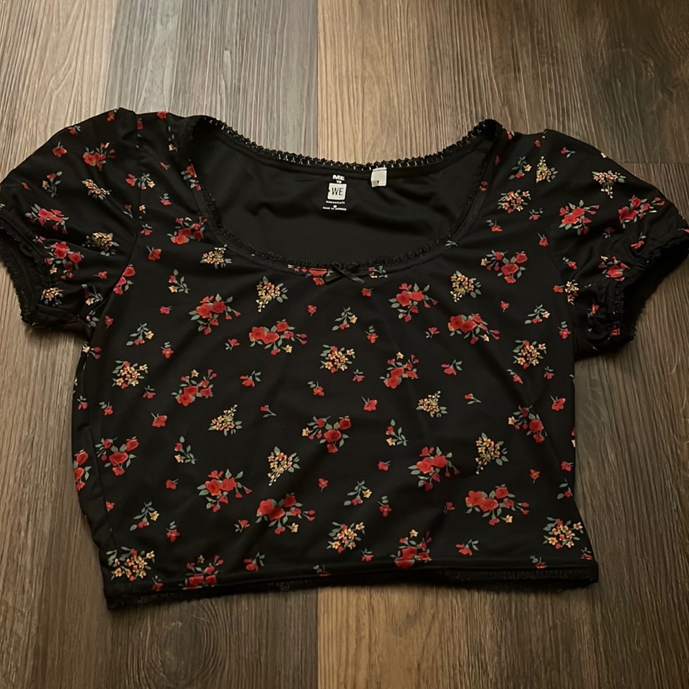 Pacsun mesh lace trim crop top